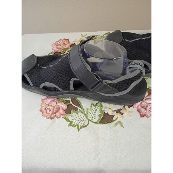 Crocs Mens Swiftwater Fisherman Deck Sandals Shoes Black Water Slip On Size 9 - Picture 3 of 10